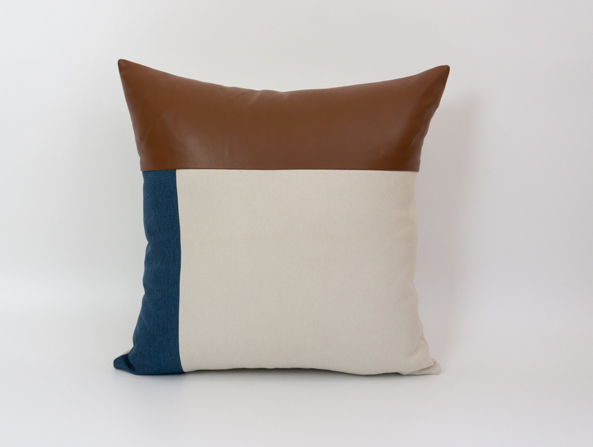 Minimalist Cushion Cover, Navy Blue Linen Pillow Cover, Cream Linen Cushion Cover,brown Suede Leather Pillow Cover 18x18 Inches / 45x45cm