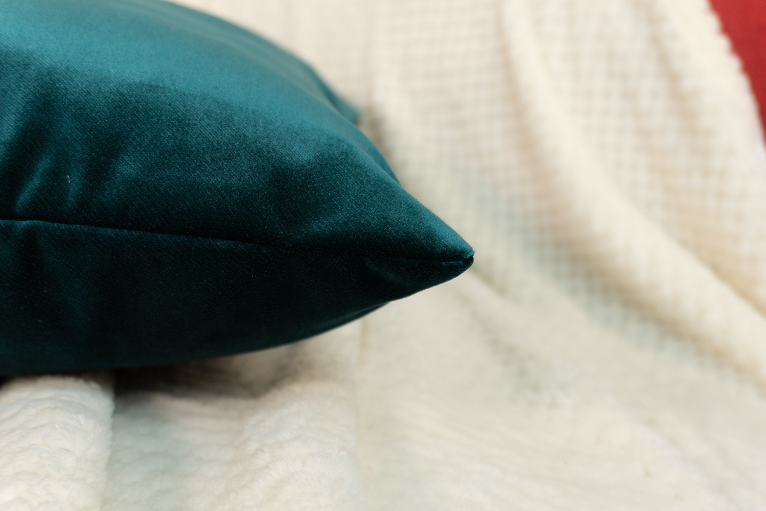 Velvet Emerald Green Pillow Cover: Dark Green Cushion Cover All Sizes