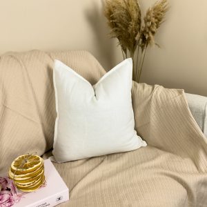 Natural Washed Cotton Linen White Pillow Cover, White Linen Pillowcase (any Custom Size)