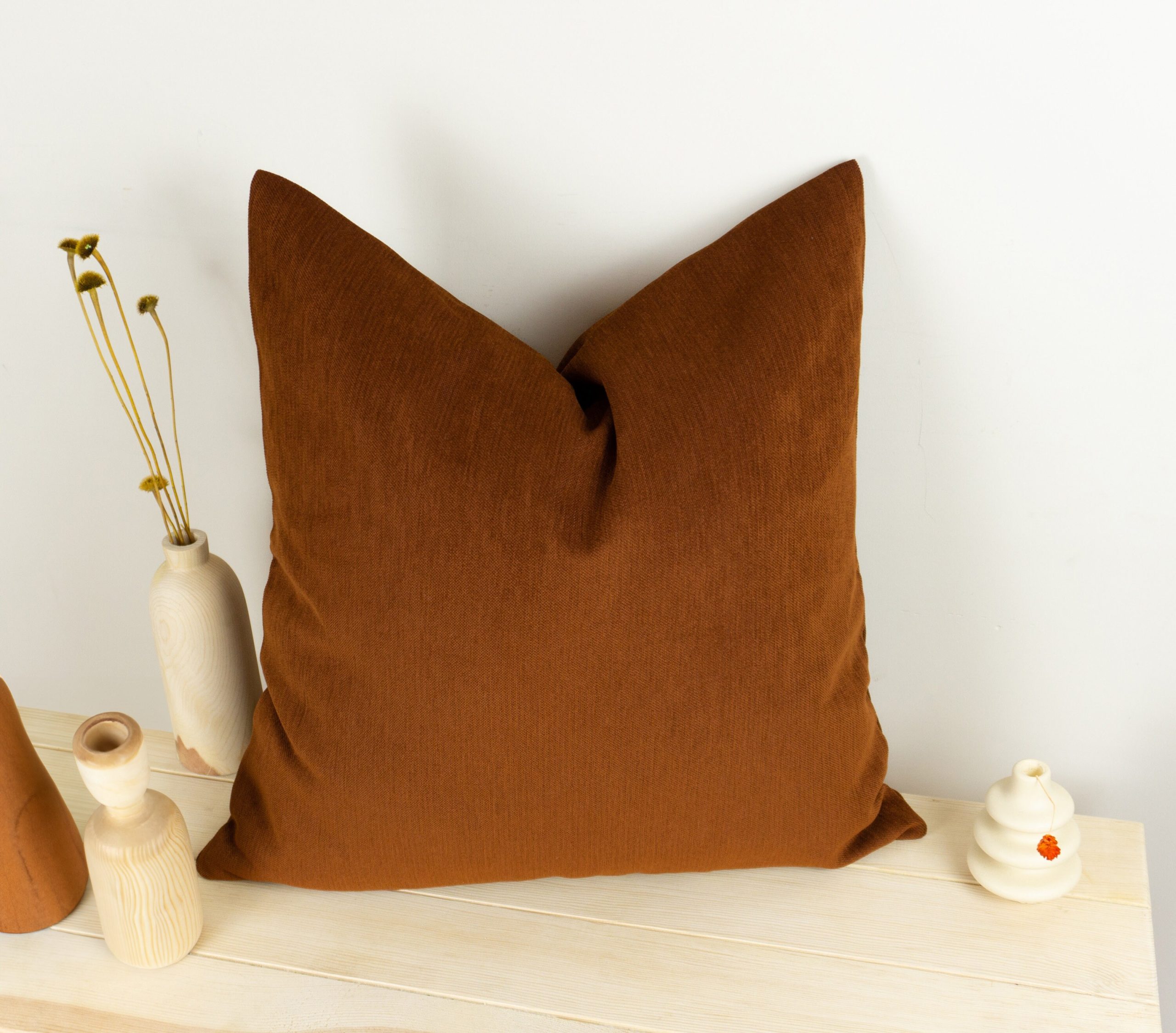 Luxury Cosy Linen Terracotta Pillow Cover, Rust Cosy Decorative Cushion Covers (any Custom Size)