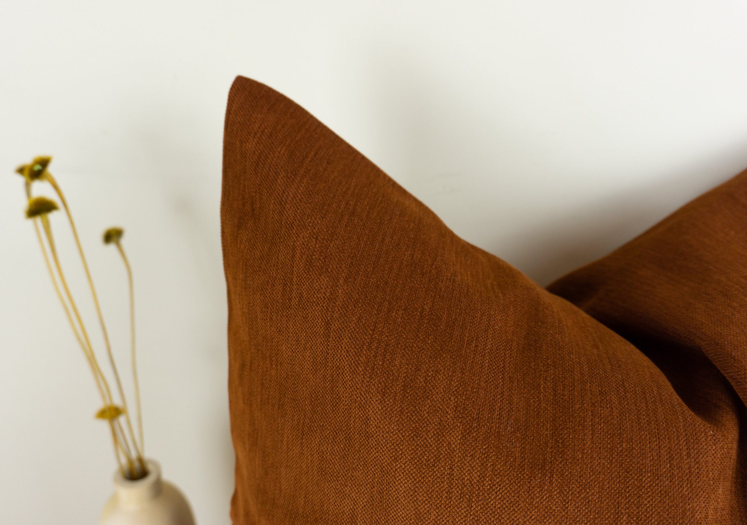 Luxury Cosy Linen Terracotta Pillow Cover, Rust Cosy Decorative Cushion Covers (any Custom Size)