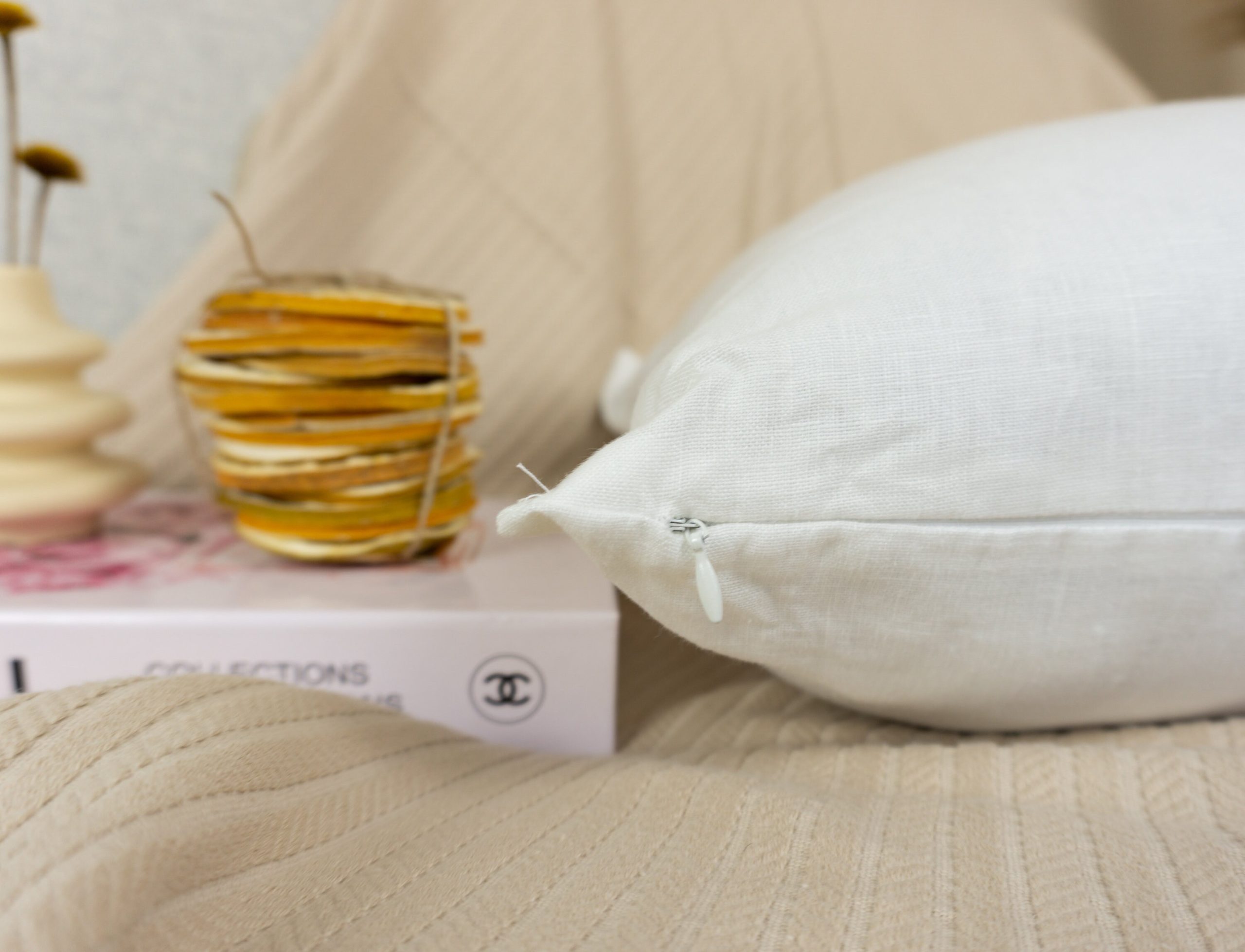 Natural Washed Cotton Linen White Pillow Cover, White Linen Pillowcase (any Custom Size)