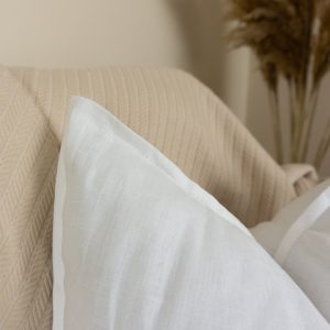 Natural Washed Cotton Linen White Pillow Cover, White Linen Pillowcase (any Custom Size)
