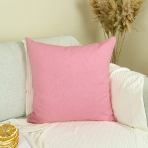 Natural Washed Linen Pink Pillow - Cushion Cover, Washed Linen Pink Pillowcase, (any Custom Size)