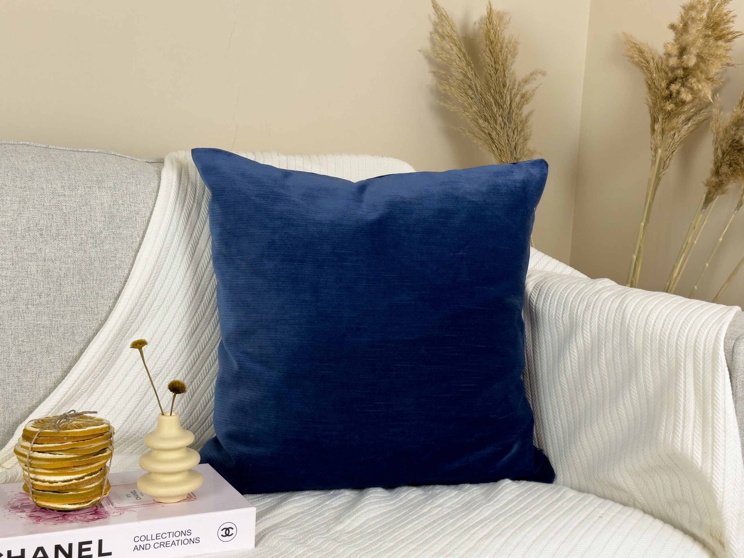 Cord Velvet Dark Blue Pillow-cushion Cover, Navy Blue Pillow Cover (all Sizes)