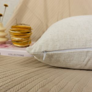 Cotton Linen Beige Cushion-pillow Cover, Natural Linen Ivory Throw Cushion Cover (any Custom Size)