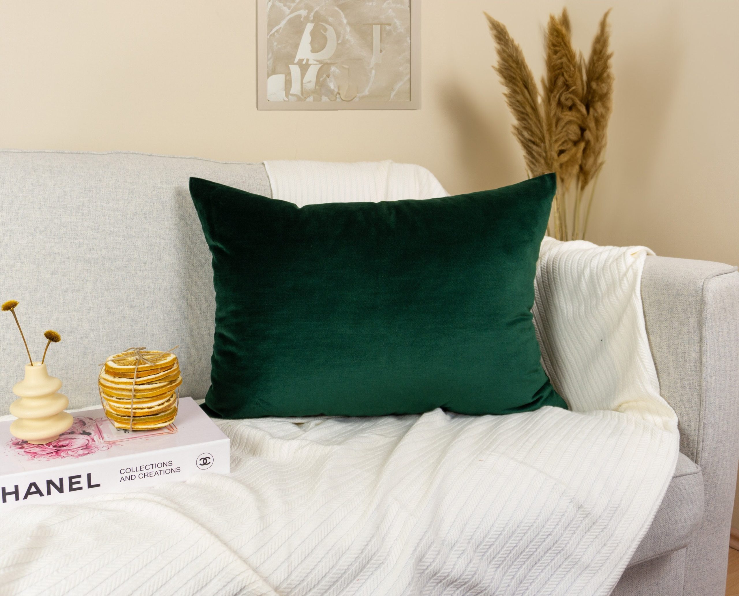 Dark Green Velvet Pillow Cover: Luxury Decorative Cushion Cover All Sizes