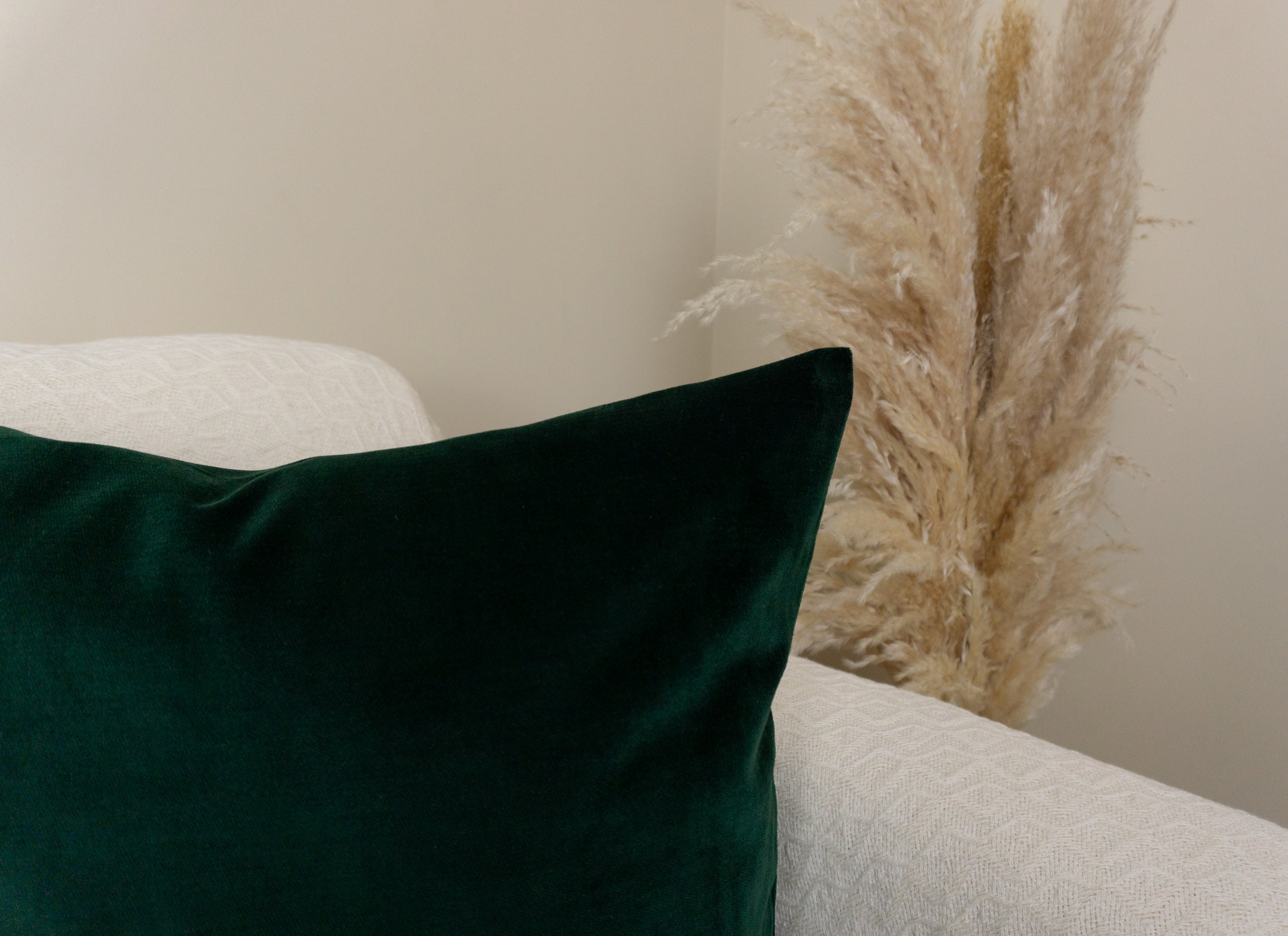Dark Green Velvet Pillow Cover: Luxury Decorative Cushion Cover All Sizes