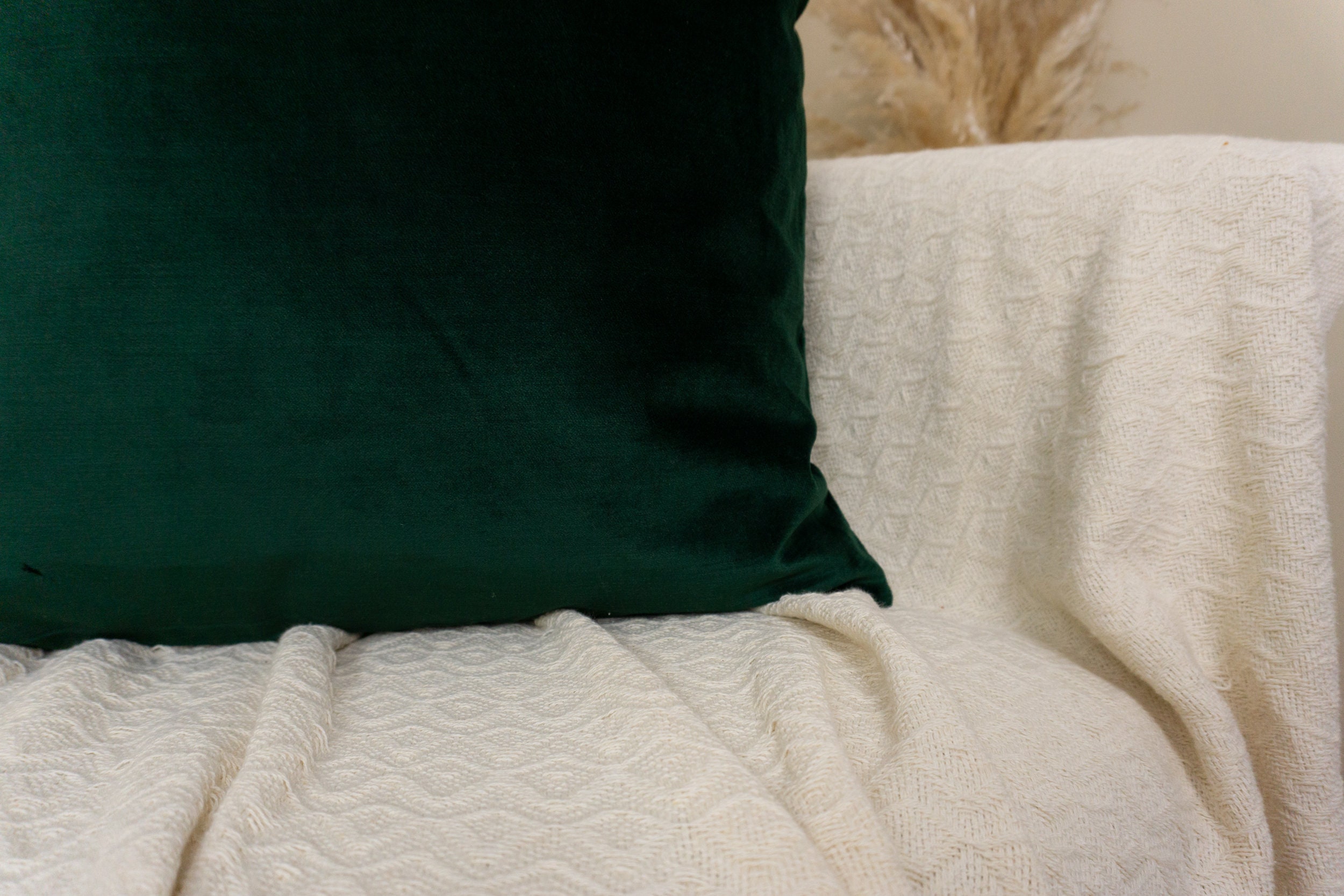 Dark Green Velvet Pillow Cover: Luxury Decorative Cushion Cover All Sizes
