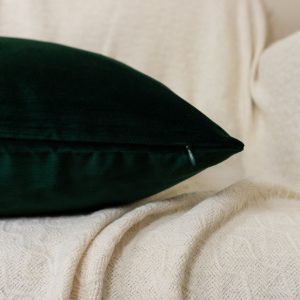 Dark Green Velvet Pillow Cover: Luxury Decorative Cushion Cover All Sizes