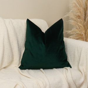 Dark Green Velvet Pillow Cover: Luxury Decorative Cushion Cover All Sizes