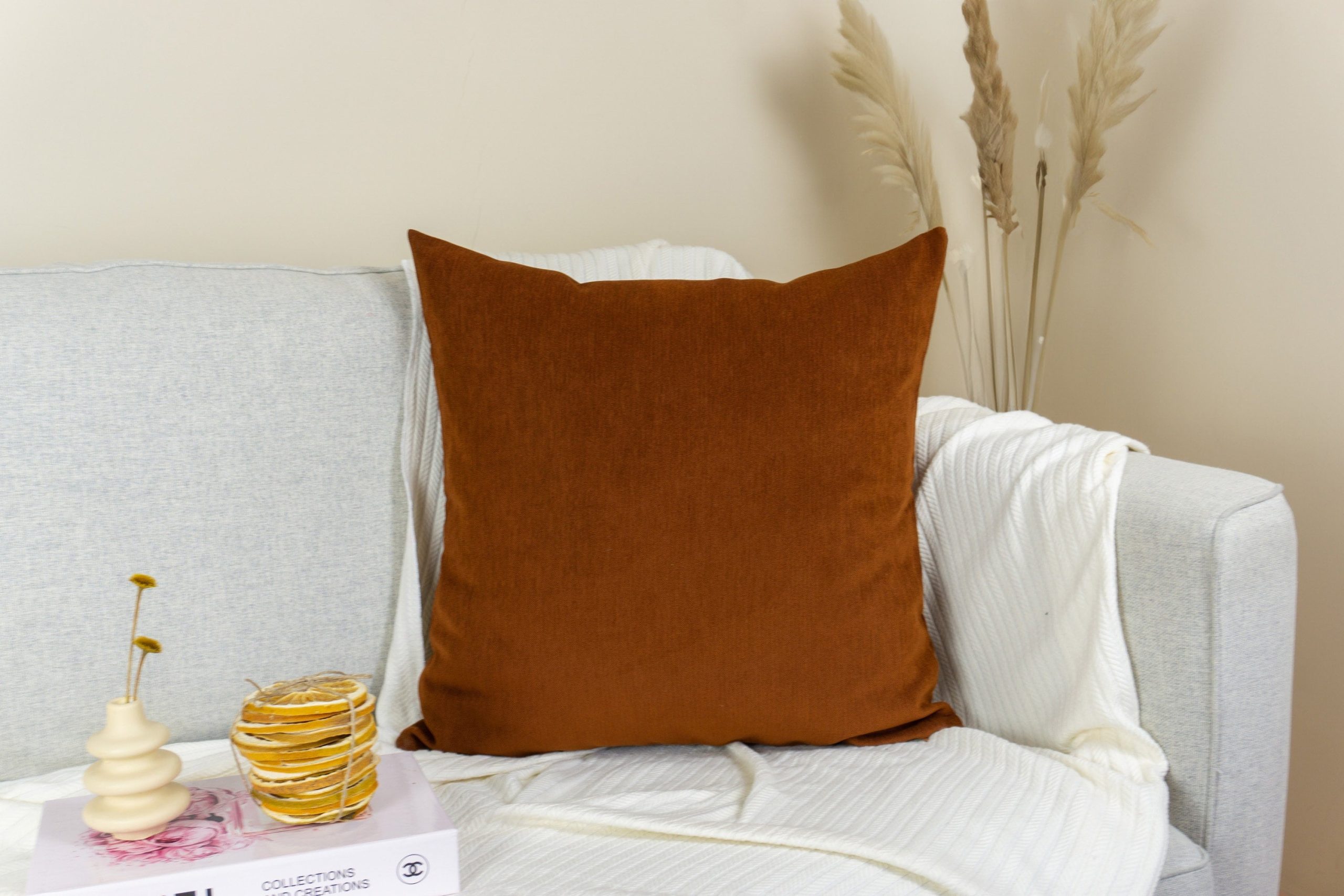 Luxury Cosy Linen Terracotta Pillow Cover, Rust Cosy Decorative Cushion Covers (any Custom Size)