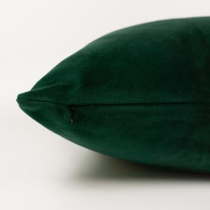 Dark Green Cotton Velvet Pillow Cover: Emerald Decorative Cushion Cover All Sizes