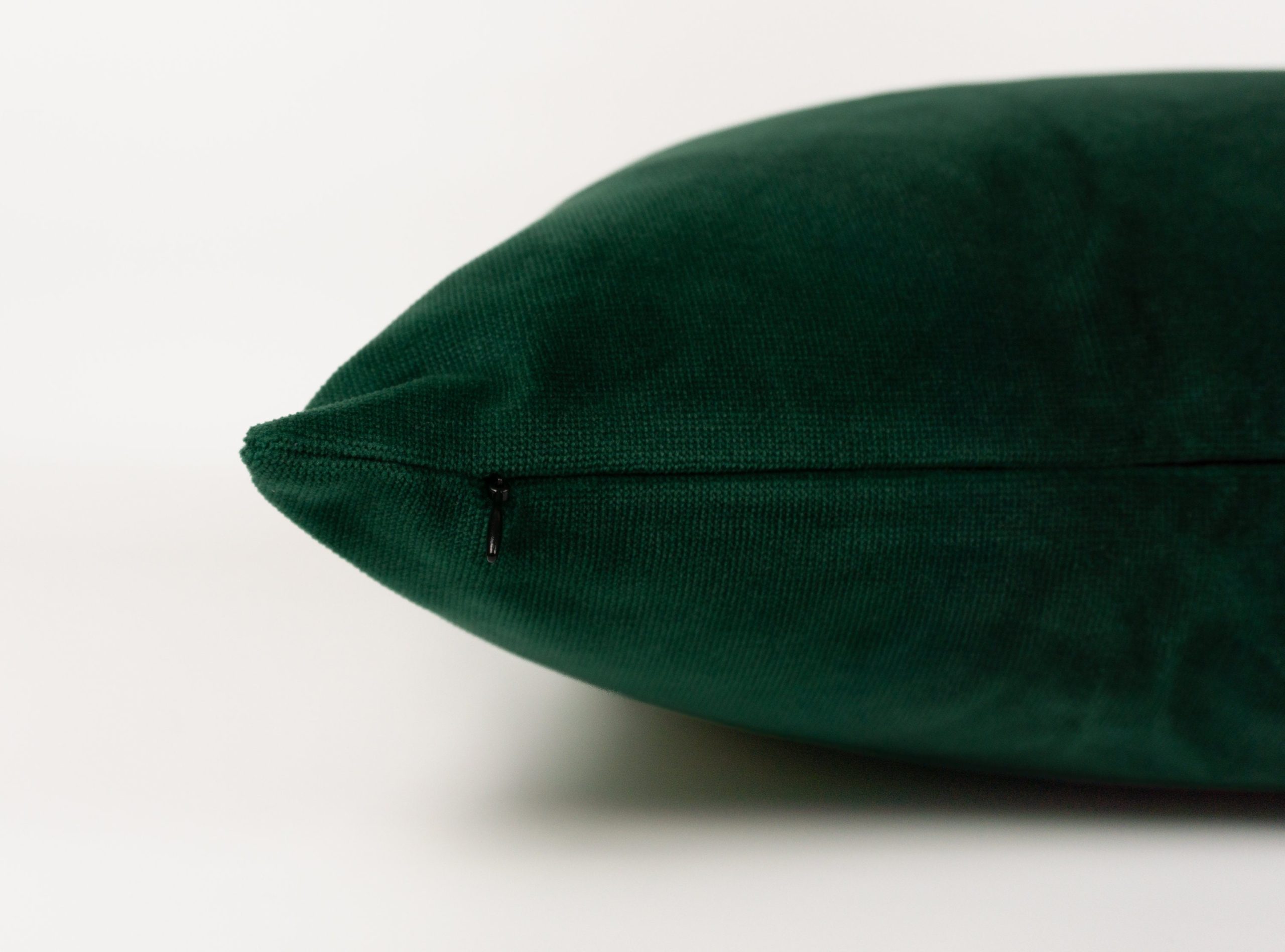 Dark Green Cotton Velvet Pillow Cover: Emerald Decorative Cushion Cover All Sizes