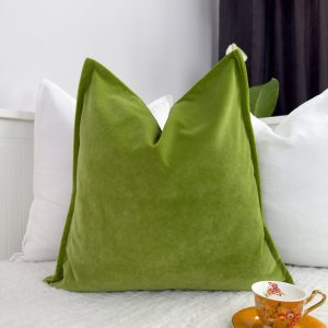 Luxury Velvet Apple Green Pillow Cover, Grass Green Cushion Cover, Apple Green Pillowcase (all Sizes)