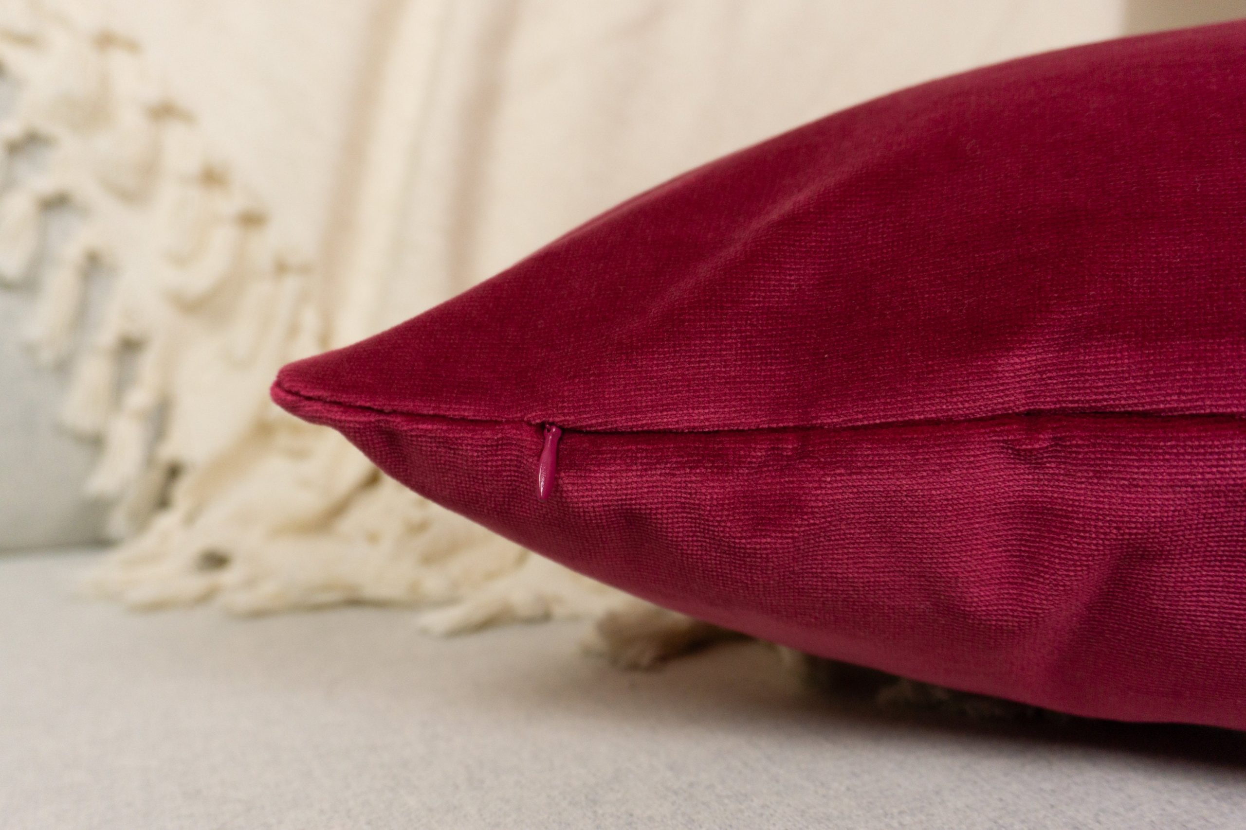 Velvet Rose Red Pillow Cover: Soft Vlevet Fuchsia Cushion Cover All Sizes