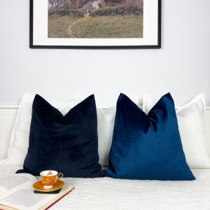 Premium Velvet Dark Navy Blue Pillow Cover: Navy Blue Scatter Cushion Covers All Sizes