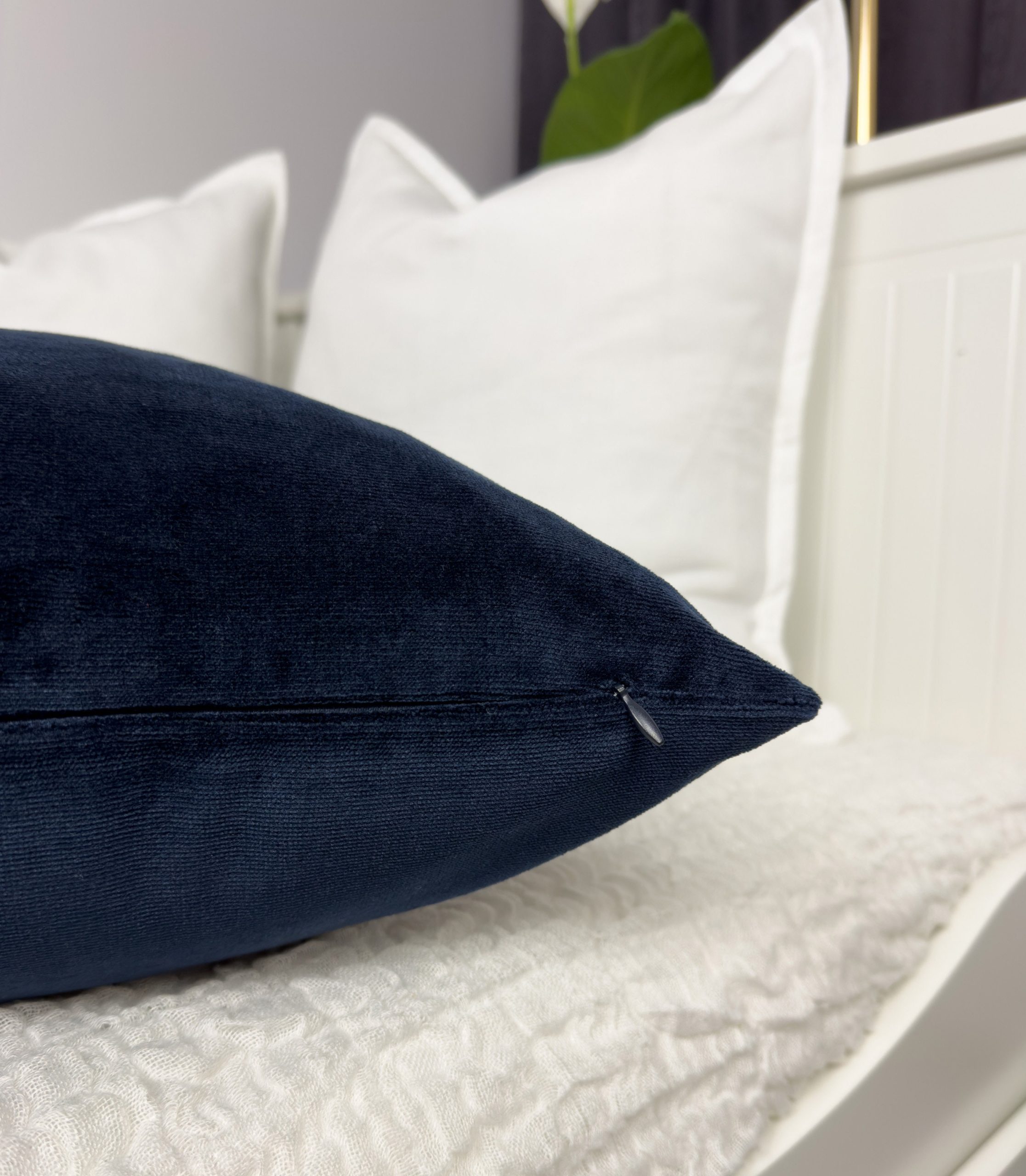 Premium Velvet Dark Navy Blue Pillow Cover: Navy Blue Scatter Cushion Covers All Sizes