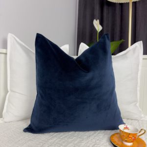 Premium Velvet Dark Navy Blue Pillow Cover: Navy Blue Scatter Cushion Covers All Sizes