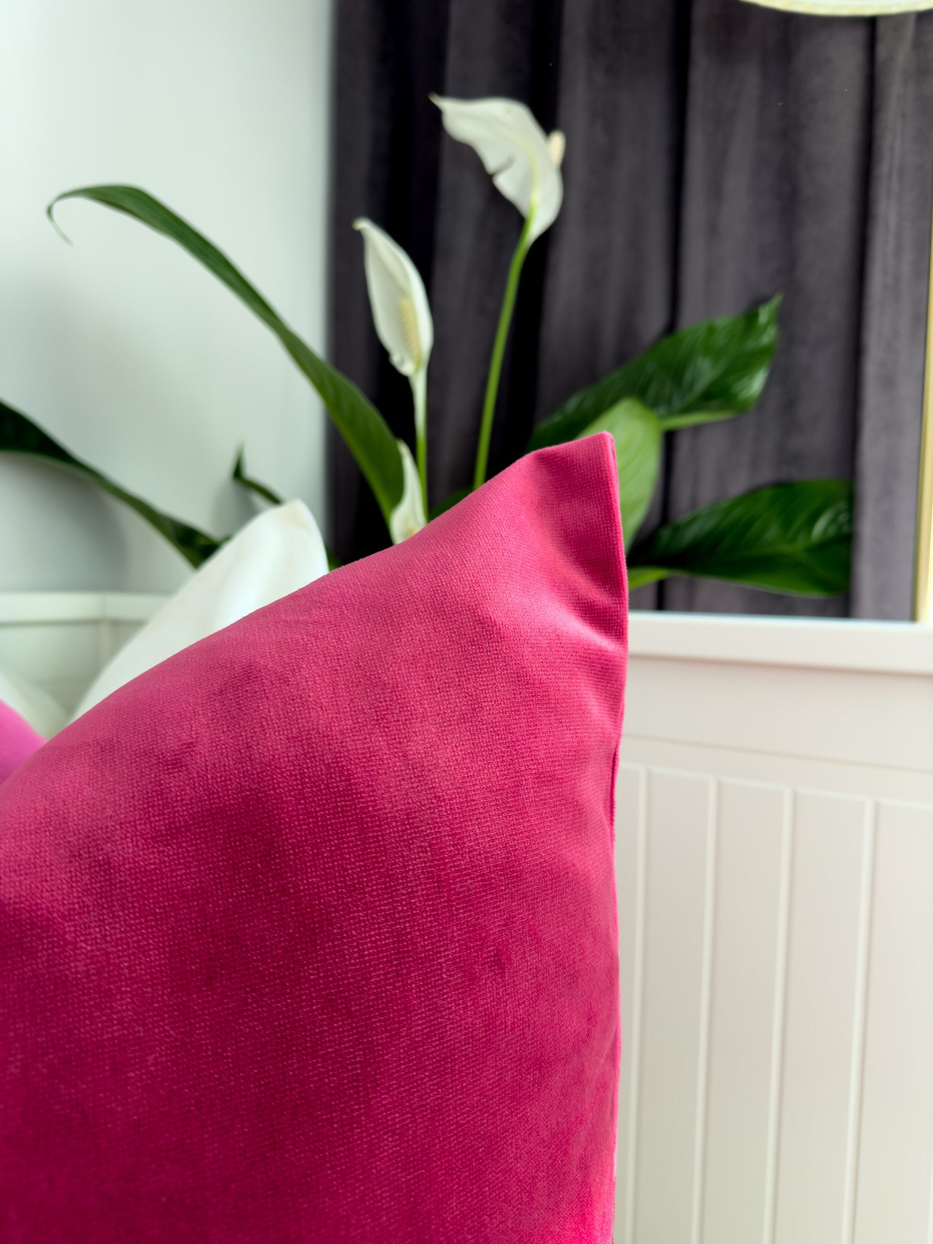 Velvet Rose Red Pillow Cover: Soft Vlevet Fuchsia Cushion Cover All Sizes