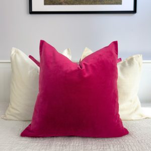 Velvet Rose Red Pillow Cover: Soft Vlevet Fuchsia Cushion Cover All Sizes