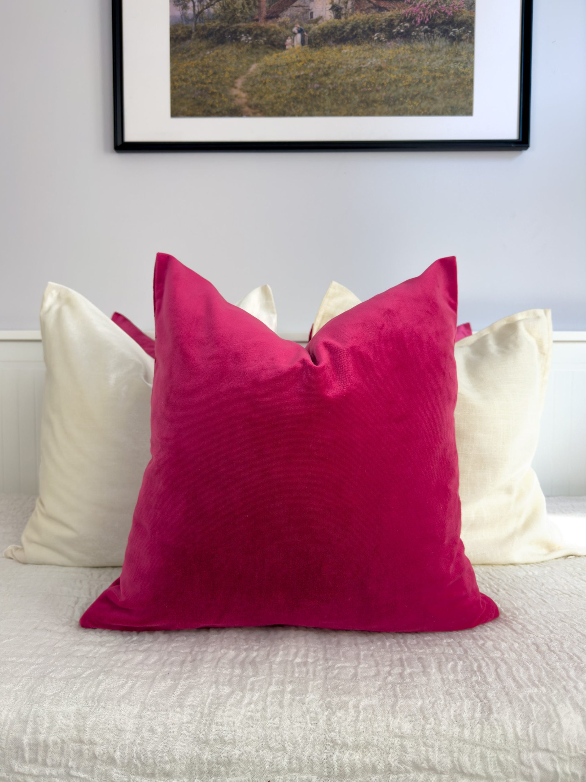 Velvet Rose Red Pillow Cover: Soft Vlevet Fuchsia Cushion Cover All Sizes