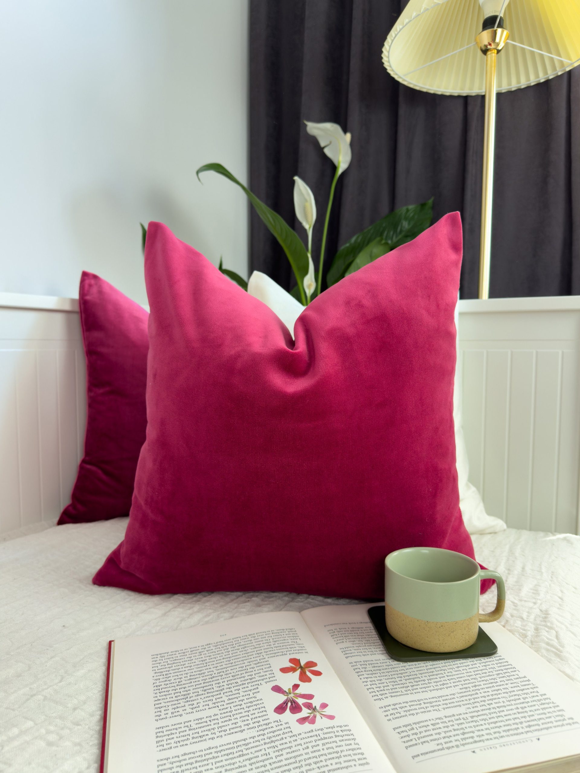 Velvet Rose Red Pillow Cover: Soft Vlevet Fuchsia Cushion Cover All Sizes
