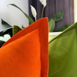 Velvet Orange Cushion Cover Oxford Style Flanged Cushion Orange Pillow Cover Decorative Pillow Cover