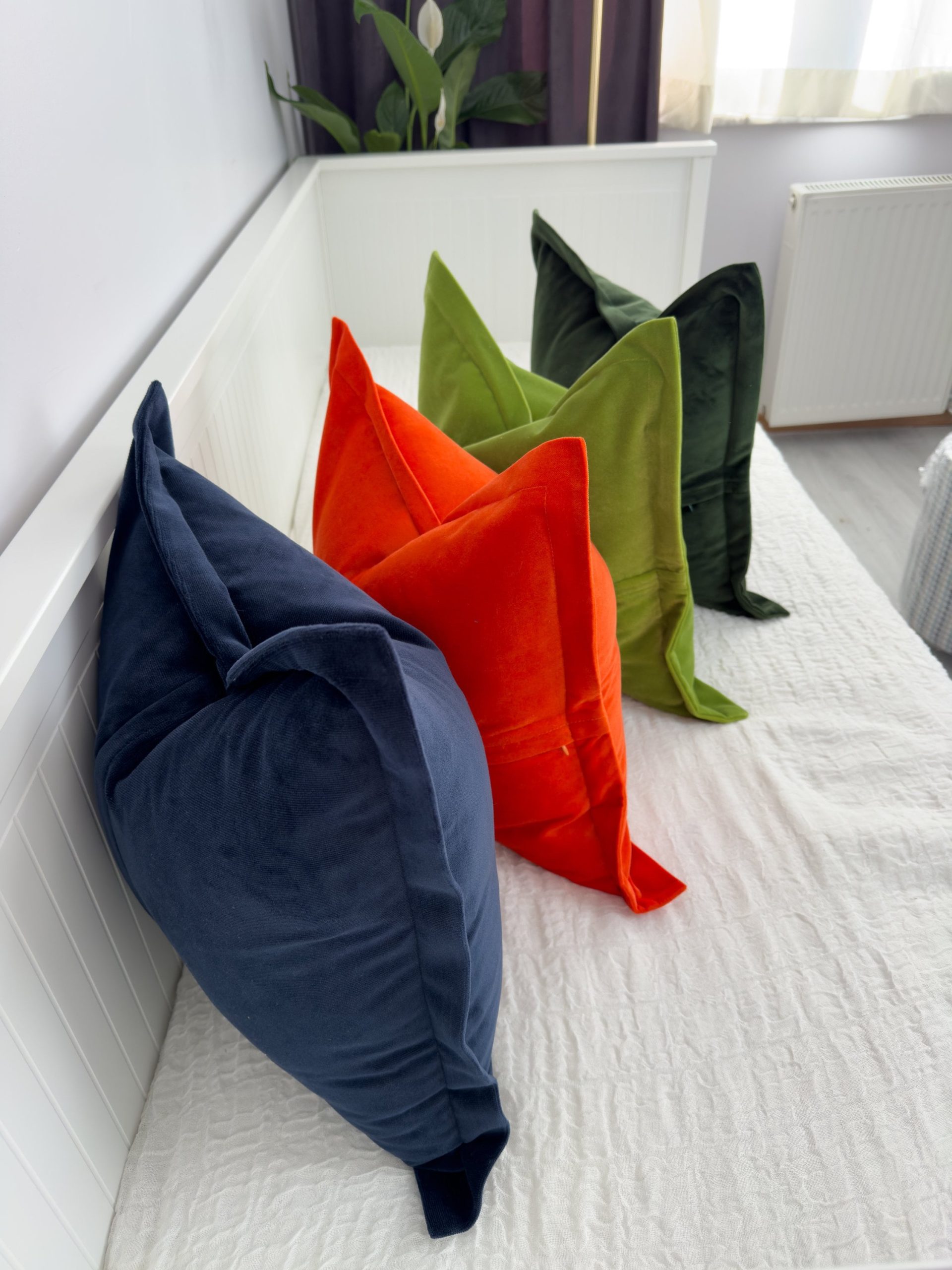 Burnt Orange Velvet Pillow Cover: Oxford Flanged Decorative Cushion Cover All Sizes