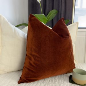 Velvet Terracotta Pillow Cover, Velvet Rust Pillow Cover, Burnt Terracotta Cushion Cover, (all Sizes)