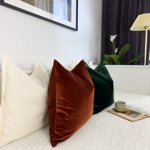 Velvet Terracotta Pillow Cover, Velvet Rust Pillow Cover, Burnt Terracotta Cushion Cover, (all Sizes)