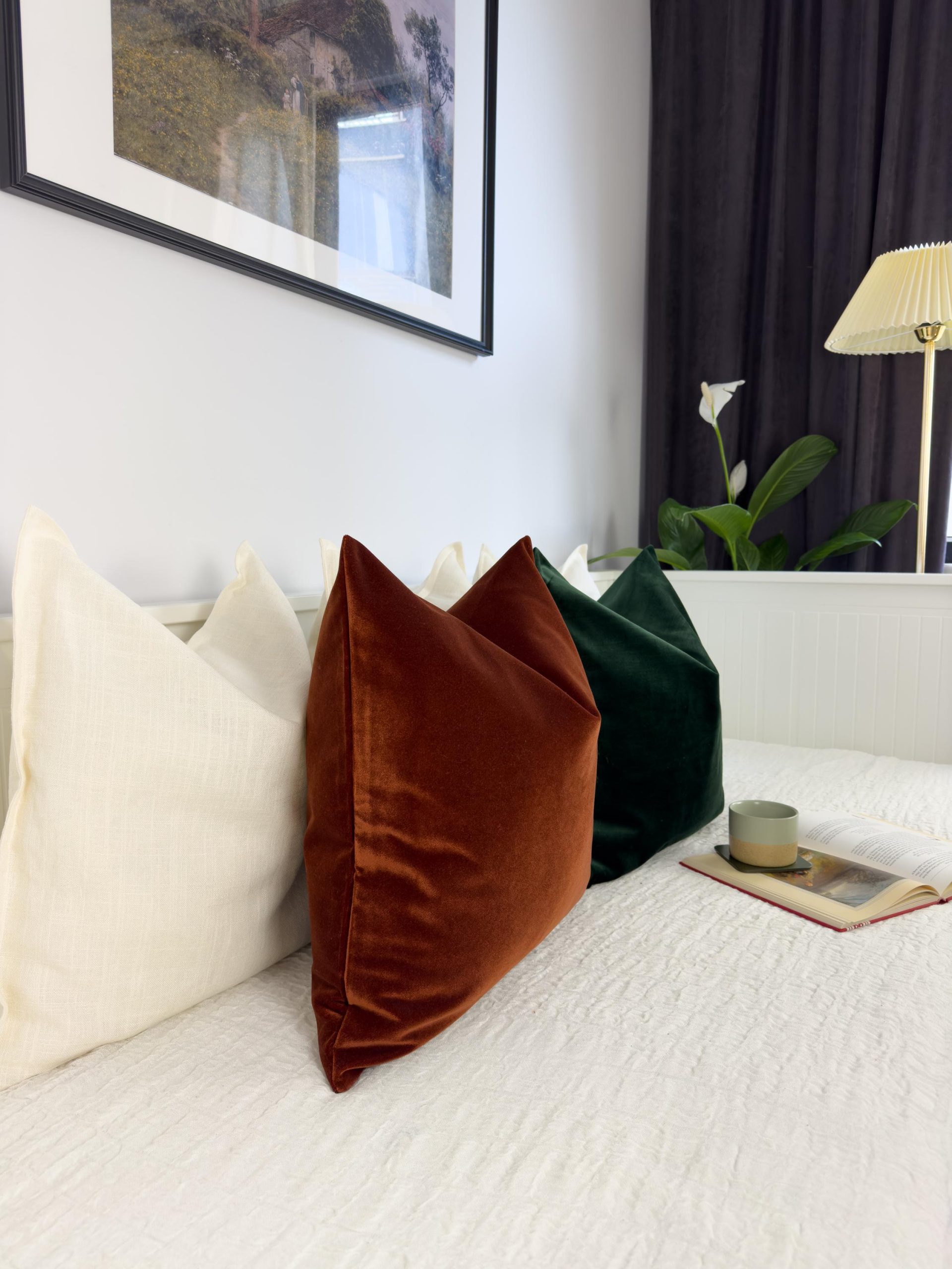 Velvet Terracotta Pillow Cover, Velvet Rust Pillow Cover, Burnt Terracotta Cushion Cover, (all Sizes)