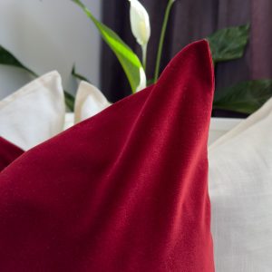 Cotton Velvet Wine Red Pillow Cover, Wine Red Lumbar Cushion-pillow Covers, Christmas Decor Pillow (all Sizes)