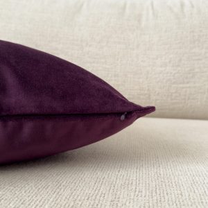 Velvet Deep Purple Pillow Cover: Luxury Aubergine Cushion All Sizes