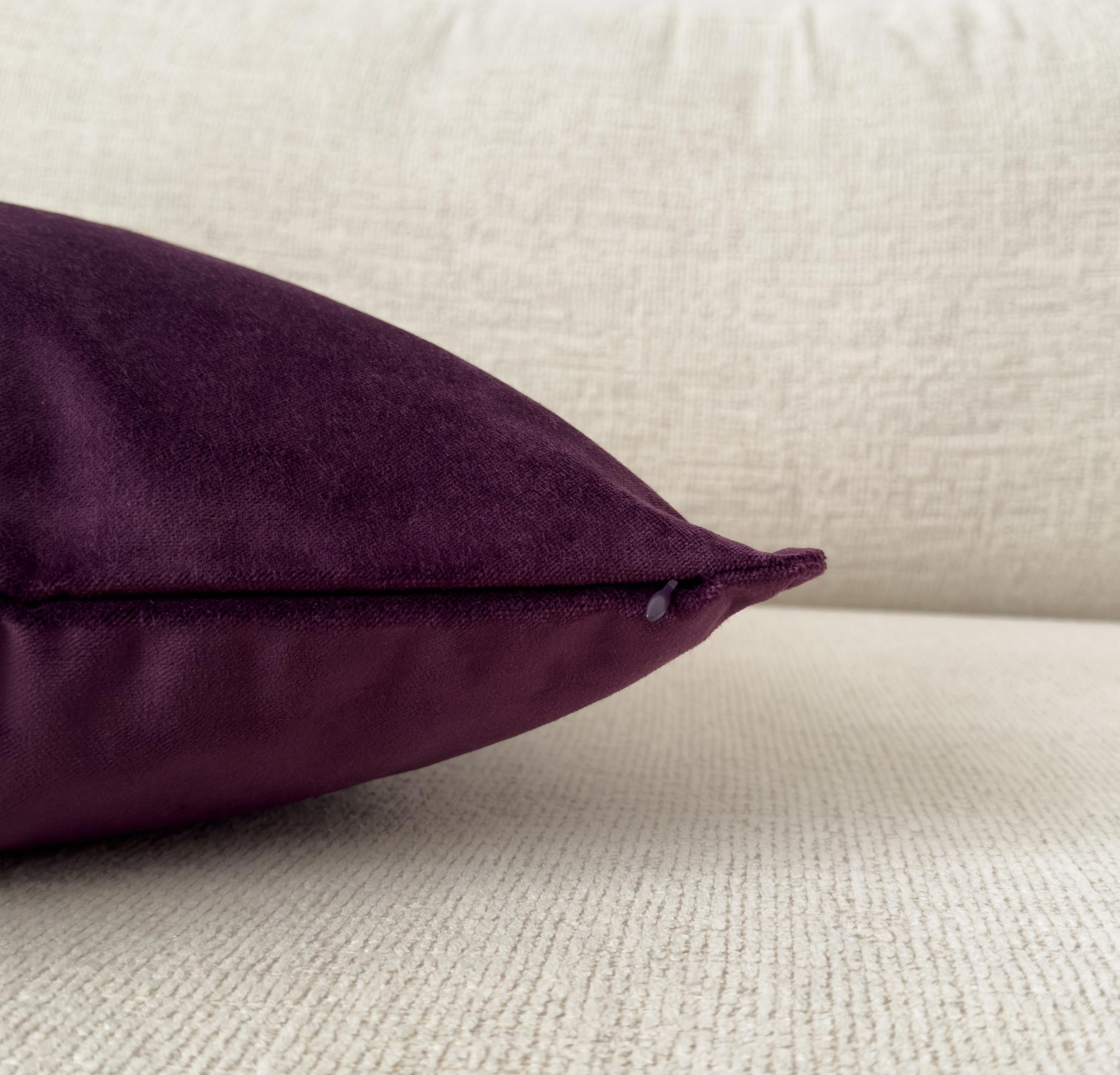 Velvet Deep Purple Pillow Cover: Luxury Aubergine Cushion All Sizes