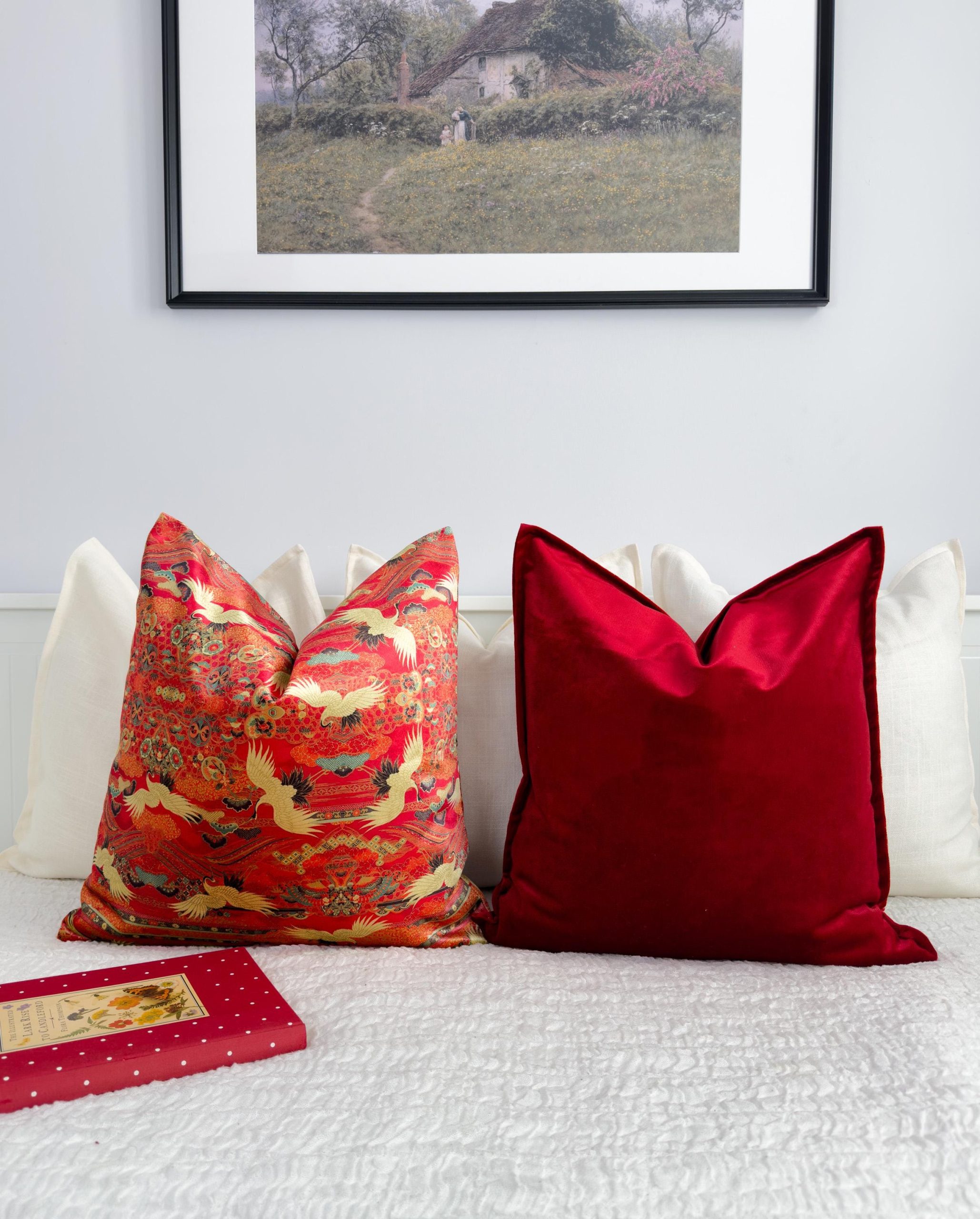 Red Velvet Pillow Cover: Christmas Decor Red Cushion All Sizes