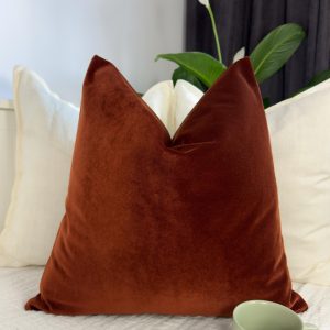 Velvet Terracotta Pillow Cover, Velvet Rust Pillow Cover, Burnt Terracotta Cushion Cover, (all Sizes)