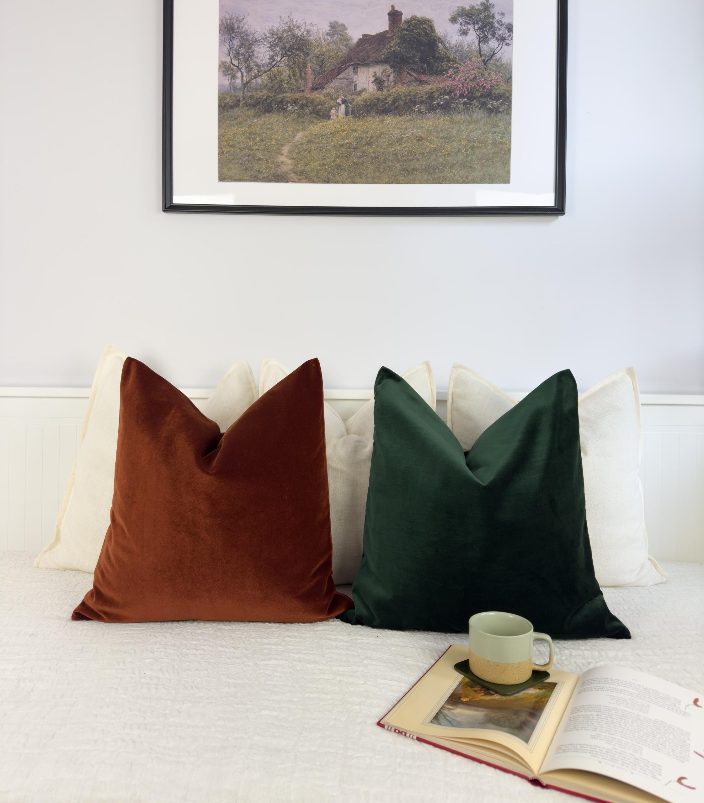 Velvet Terracotta Pillow Cover, Velvet Rust Pillow Cover, Burnt Terracotta Cushion Cover, (all Sizes)