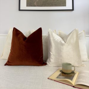 Velvet Terracotta Pillow Cover, Velvet Rust Pillow Cover, Burnt Terracotta Cushion Cover, (all Sizes)