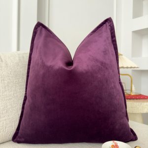 Velvet Deep Purple Pillow Cover: Luxury Aubergine Cushion All Sizes