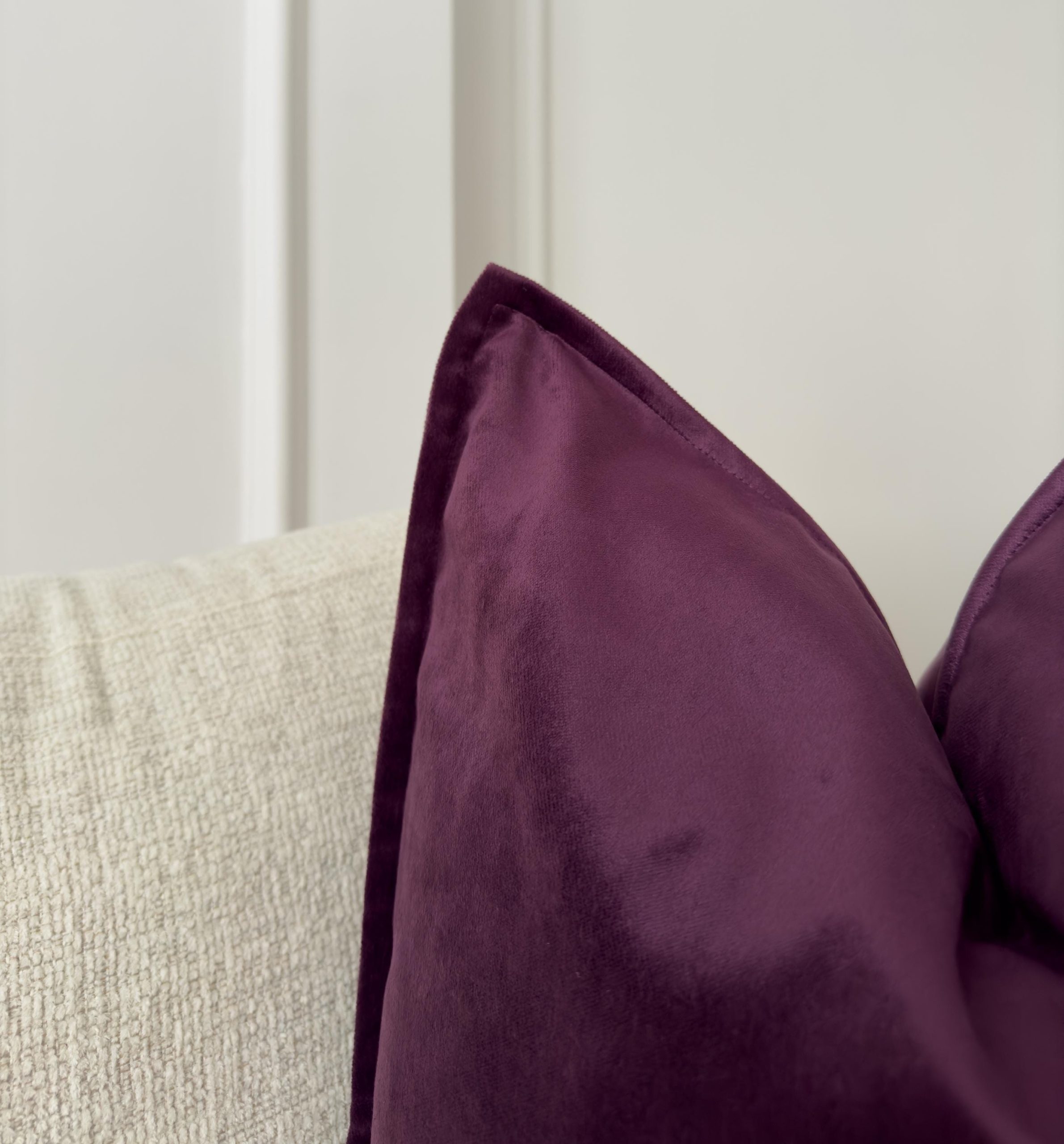 Velvet Deep Purple Pillow Cover: Luxury Aubergine Cushion All Sizes