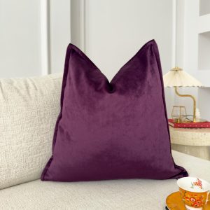 Velvet Deep Purple Pillow Cover: Luxury Aubergine Cushion All Sizes