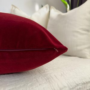 Cotton Velvet Wine Red Pillow Cover, Wine Red Lumbar Cushion-pillow Covers, Christmas Decor Pillow (all Sizes)