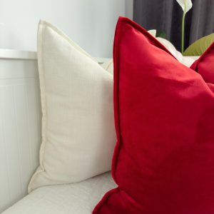 Red Velvet Pillow Cover: Christmas Decor Red Cushion All Sizes