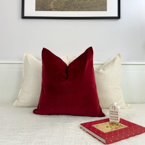 Cotton Velvet Wine Red Pillow Cover, Wine Red Lumbar Cushion-pillow Covers, Christmas Decor Pillow (all Sizes)