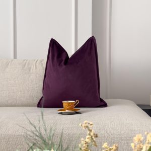 Velvet Deep Purple Pillow Cover: Luxury Aubergine Cushion All Sizes