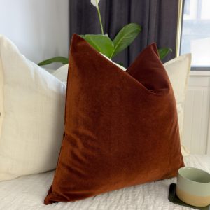 Premium Velvet Cushion Covers: Rust Throw Pillow Covers All Sizes