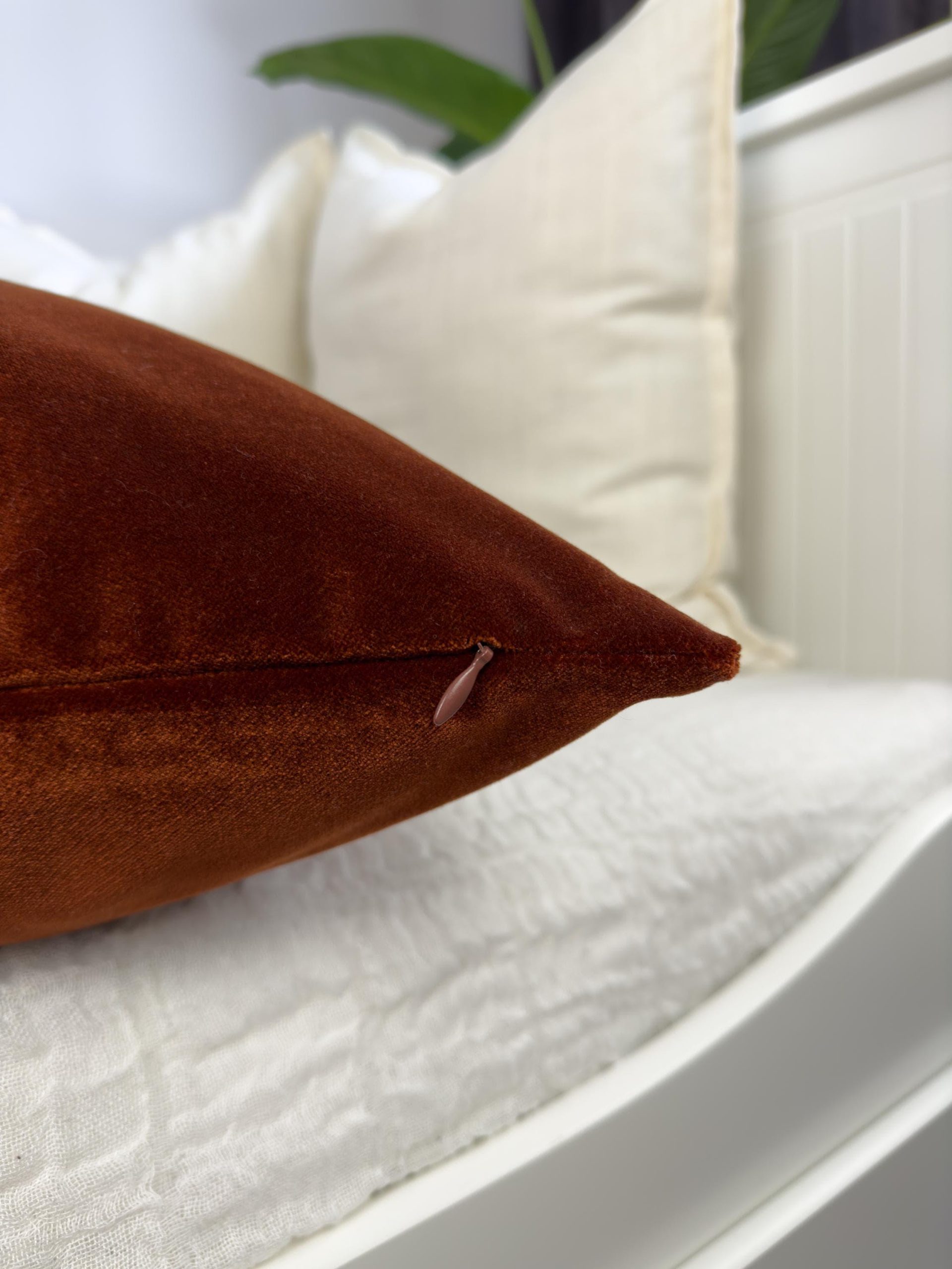 Premium Velvet Cushion Covers: Rust Throw Pillow Covers All Sizes