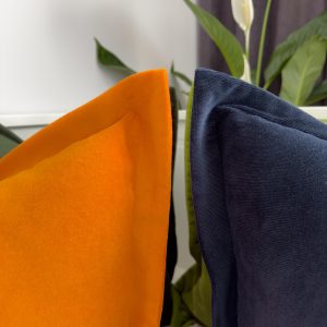 Burnt Orange Velvet Pillow Cover: Oxford Flanged Decorative Cushion Cover All Sizes