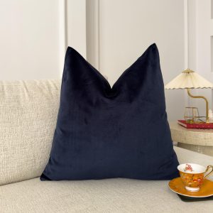 Premium Velvet Dark Navy Blue Pillow Cover: Navy Blue Scatter Cushion Covers All Sizes